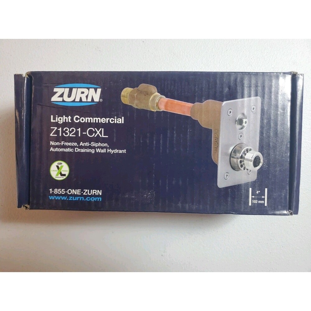 Zurn Z1321-CXL-12 Lead Free 3/4" x 12" Non-Freeze Auto Draining Wall Hydrant